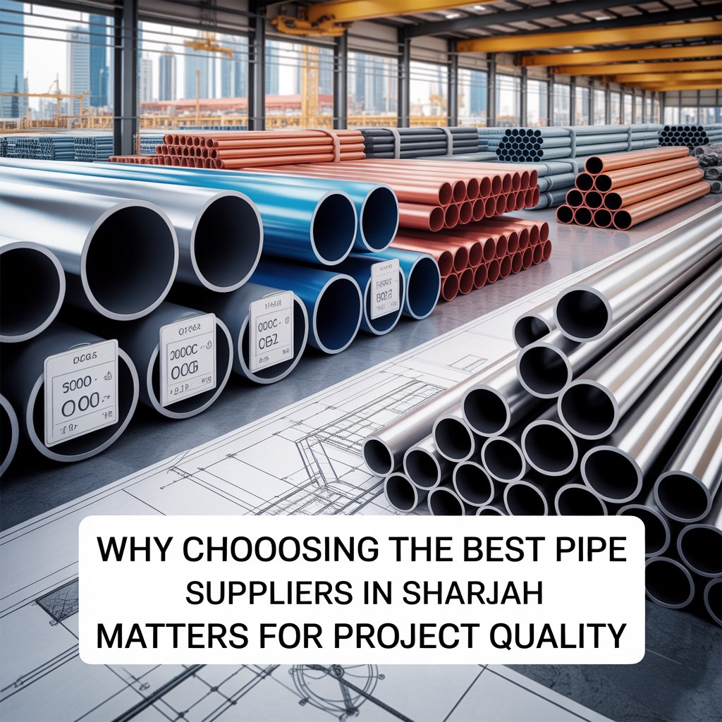 Industrial pipes stacked in a warehouse showing why choosing the best pipe suppliers in Sharjah matters for project quality