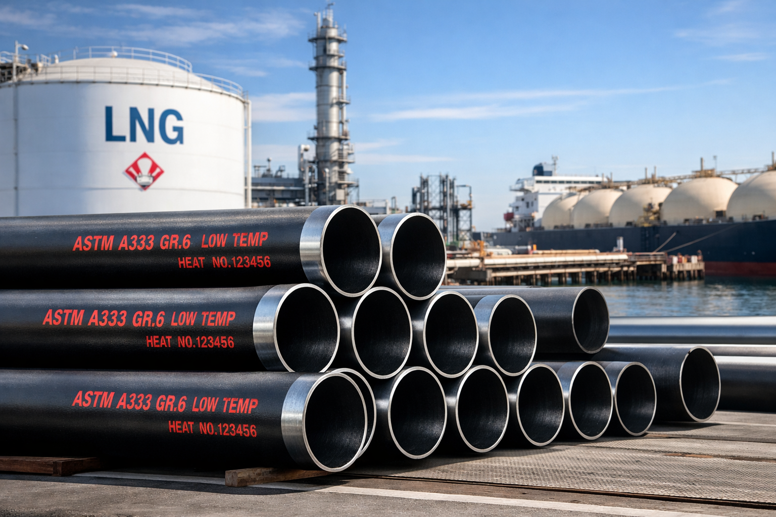 Low temperature carbon steel pipes: ASTM A333 for LNG Projects