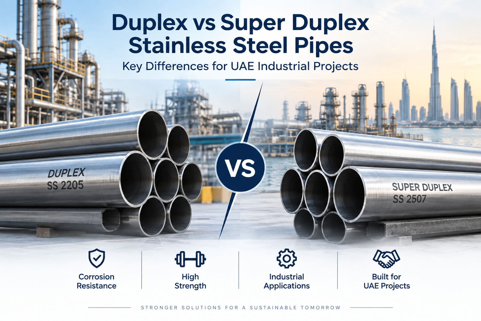 Duplex vs Super Duplex Pipes UAE
