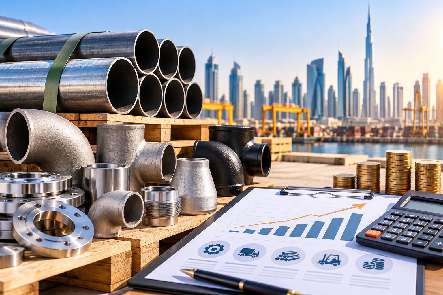 cost industrial pipes fittings UAE